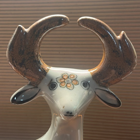 Ken Edward’s Collectible Ceramic Deer/Goat Hand Painted - Picture 2 of 9